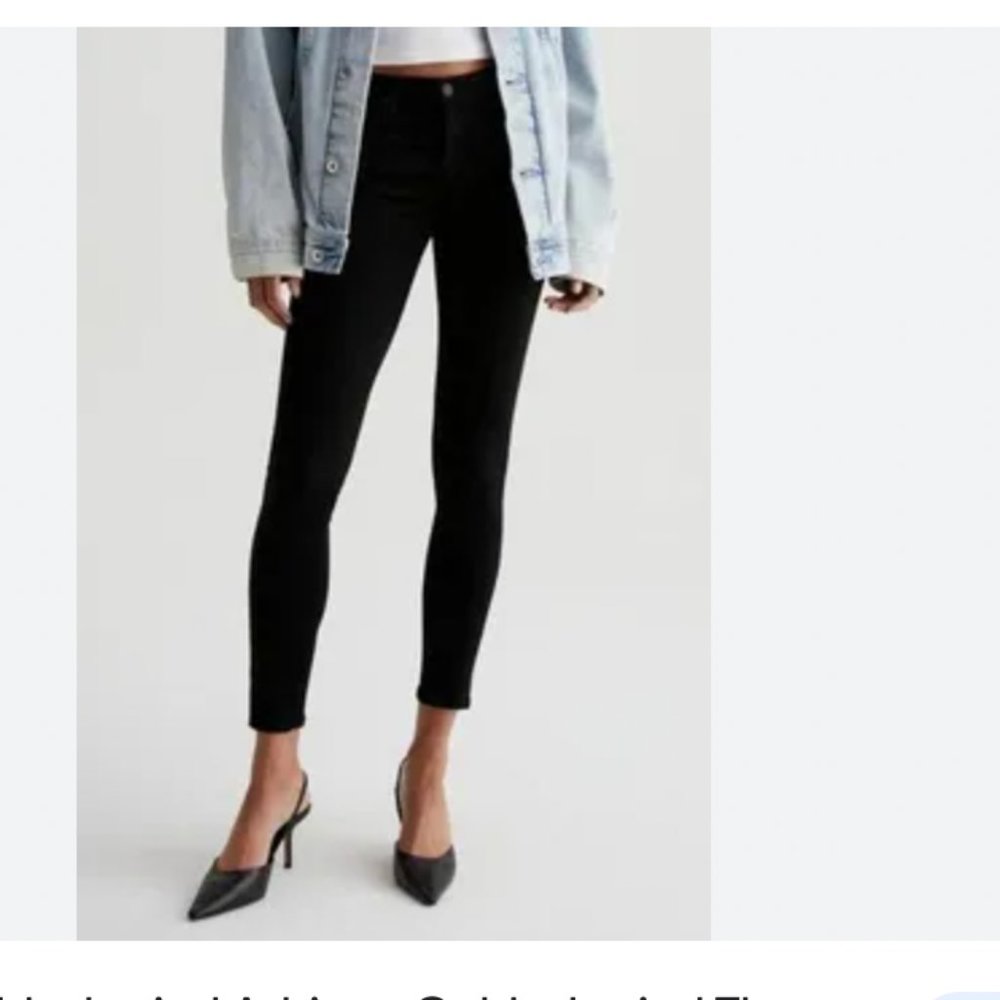 AG  The Legging Super Skinny Black Corduroy Pants